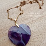Collana con cuore in ametista viola / Regalo di gioielli in