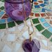 Collana con cuore in pietra dura viola (agata) e catenella in acciaio dorato 