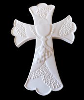 Croce Comunione in  gesso ceramico profumato per il fai da te