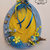 Uovo pasquale, ghirlanda pasquale decorativa, giallo, blu, fuoriporta