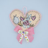 Cuore con coniglietto decorazione pasquale, 19 cm x 22 cm