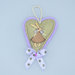 Set 2 decorazioni pasquali lilla a forma di cuore con coniglietto 