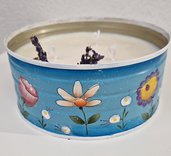 Candle and Spring flowers 