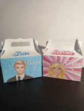 Scatolina Barbie Ken festa compleanno caramelle evento confetti bigliettini 