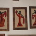 LE DANZATRICI -un tris di quadri in stoffa fatti a mano