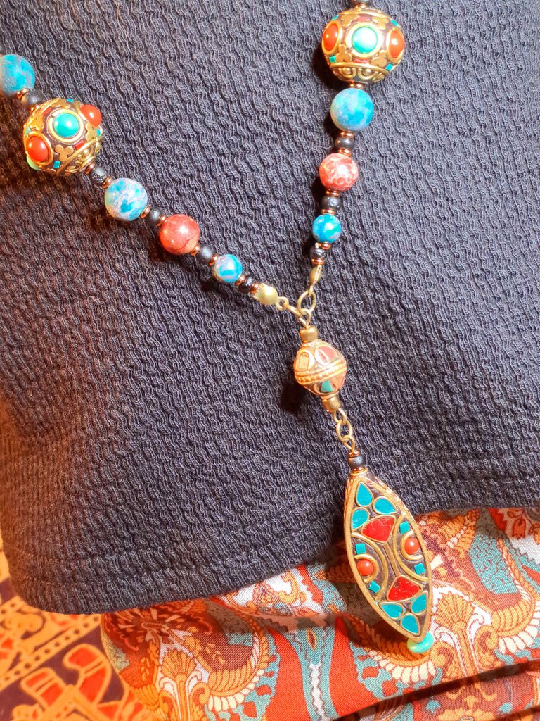 Amosfun Collana Boho Donna – Girocollo In Perline Di Legno, Conchiglia E Cocco – Stile Bohemien Retrò (Lunghezza 55 Cm) - 2