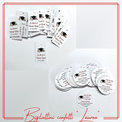 Bigliettini/tag confetti per Laurea - 2 modelli
