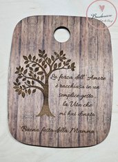 Tagliere in legno personalizzabile idea regalo mamma testimoni maestre