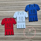 Bomboniera maglietta calcio con nome e numero personalizzabile comunione cresima compleanno