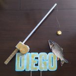 Arthsdite Decorazione per torta di compleanno, decorazione per feste di compleanno per pescatori, decorazione per torte a tema pesca all'aperto, decorazioni per feste di compleanno per ragazzi e