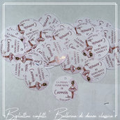 Biglietti/tag confetti per Prima Comunione "Ballerina di danza classica - acquerello"- conf. da n. 25 tag