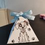 Piramide triangolino cartoni animati carica 101 dalmata cucciolo cagnolino cane cuore tag segnaposto festa compleanno nascita battesimo 