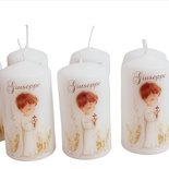Candela A Colonna Personalizzata GRAVURZEILE Con Foto E Testo | Per Cresima, Comunione, Battesimo, Matrimonio | Stampata UV In Germania | 25x8 Cm - 6