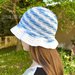 Cappello alla pescatore sfumato azzurro blu bianco