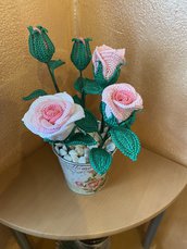 Rose rosa in vaso