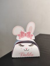 Scatolina borsetta coniglietto coniglio nascita scatola box cute baby scatola box nascita battesimo confetti bigliettino segnaposto caramelle 