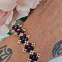 Bracciale viola e argento