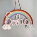 Decorazione cameretta arcobaleno con nome tricotin