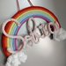 Decorazione cameretta arcobaleno con nome tricotin