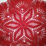 Centrino uncinetto rosso. 24 cm filato sottile. Crochet doilies. Natale.