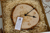 Orologio in tronco di legno personalizzato con incisione a fuoco Idea regalo Testimoni di Nozze e Sposi