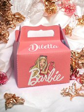 Scatolina gable box Barbie Ken festa compleanno scatola confetti caramelle decorazione segnaposto festa 