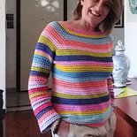 maglione a righe colorate da donna, maglione estivo in cotone, maglione estivo fatto a mano 