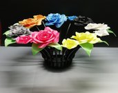 Composizione di rose in 3D e laser.