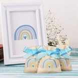 Bomboniera Compleanno Confezionata Su Sacchetto Con Quadrifoglio Rosso - Foto 6