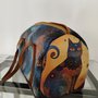 Borsa bauletto similpelle con stampa gatto