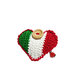 Schema portachiavi ad uncinetto cuore con i colori della bandiera italiana in PDF - Tutorial 4PRT