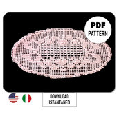 Schema centrino filet ad uncinetto ovale in PDF - Tutorial 54FLT