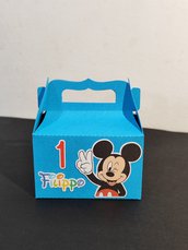 Scatolina picnic box scatoletta scatolone Topolino festa compleanno primo caramelle confetti 