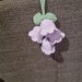 pendenti,charm,campane,fiori mughetti lilla fatti a mano di cotone