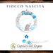 Fiocco nascita in legno, luna con elefante - CELESTE - maschio