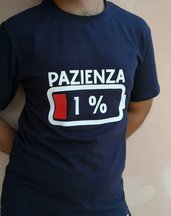 T-shirt blu "PAZIENZA" 