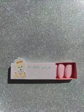 Scatolina apertura scorrevole orsetto orsetta nascita grazie bomboniera confetti 