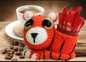 Tigre amigurumi portaoggetti 