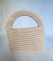 Mini bag uncinetto beige 