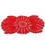 Centrino rosso ovale ad uncinetto in cotone 31x14 cm - 19CN