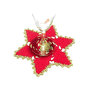 Sottobicchiere di Natale stella rossa e oro ad uncinetto 15.5 cm - 4 PEZZI - 25NTL