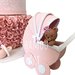 Torta scenografica bambina rosa con fiori orsetti mongolfiera e passeggino 