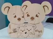 puzzle famiglia koala legno incisione personalizzata san valentino regalo anniversario handmade laser