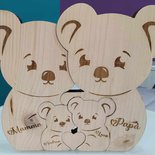 puzzle famiglia koala legno incisione personalizzata san valentino regalo anniversario handmade laser