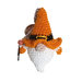 Portachiavi amigurumi gnomo famtasma con cappello arancione ad uncinetto 10 cm - 18HL