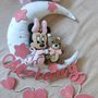 Fiocco nascita Minnie orsetto glitter gomma eva pannolenci fuori porta 