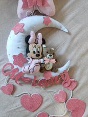 Fiocco nascita Minnie orsetto glitter gomma eva pannolenci fuori porta 