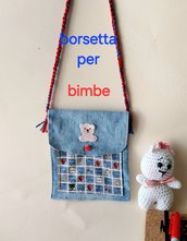                                                        Borsetta jeans con tracolla per bimba