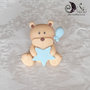 Cake topper orsetto con stella e palloncino per bimbo 