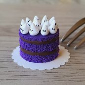 Torta in miniatura di Halloween per casa delle bambole, scala 1:12, fatta a mano, miniature per pasticceria, torta di Halloween per bambole